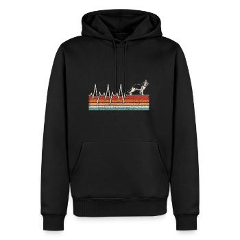 German Shepherd Heartbeat - Men’s Premium Organic Hoodie - black - Front - Nico (187cm)