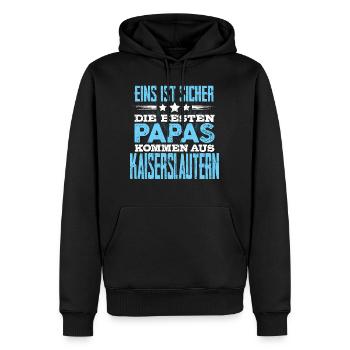 KAISERSLAUTERN - papa - Männer Premium Bio Hoodie - Schwarz - Vorne - Nico (187cm)
