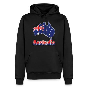 AUSTRALIEN - Männer Premium Bio Hoodie - Schwarz - Vorne - Nico (187cm)