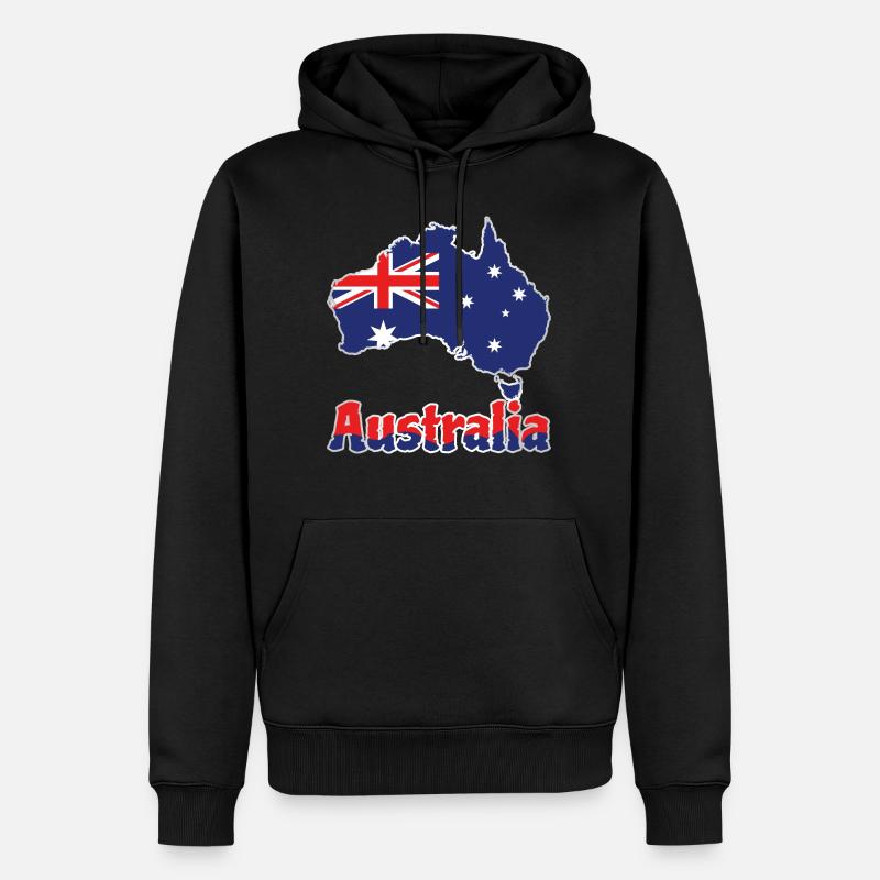 AUSTRALIE - Sweat à capuche Premium bio Homme - noir