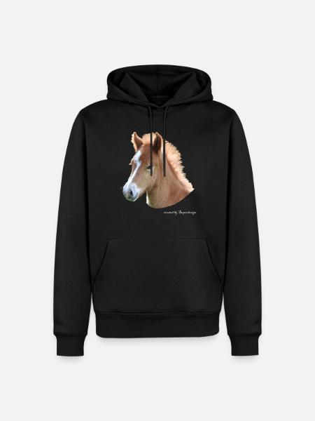 Pferd - Männer Premium Bio Hoodie - Schwarz