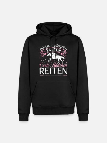 Coole Mädchen Reiten Pferde - Männer Premium Bio Hoodie - Schwarz