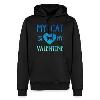 My Cat Is My Valentine Cat Lover Cat Training Pet - Männer Premium Bio Hoodie - Schwarz - Vorne - Nico (187cm)