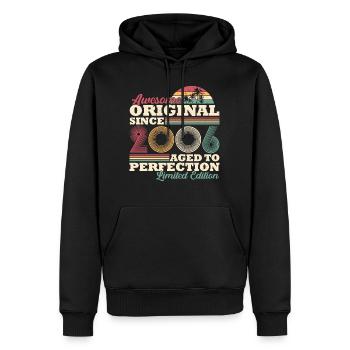 2006 vintage vintage retro cadeau d’anniversaire - Sweat à capuche Premium bio Homme - noir - Devant - Nico (187cm)