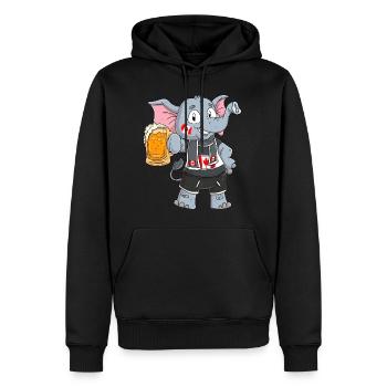 Canada Fan Elephant - Men’s Premium Organic Hoodie - black - Front - Nico (187cm)