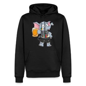 Cameroon Fan Elephant - Men’s Premium Organic Hoodie - black - Front - Nico (187cm)