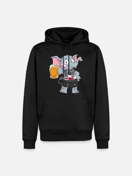 Poland Fan Elephant - Men’s Premium Organic Hoodie - black