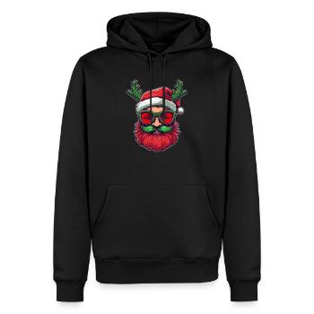 Conception du logo Ugly Christmas Santa Clause - Sweat à capuche Premium bio Homme - noir - Devant - Nico (187cm)