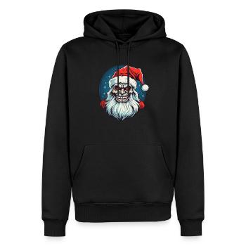 Conception du logo Ugly Zombie Christmas Santa Clause - Sweat à capuche Premium bio Homme - noir - Devant - Nico (187cm)