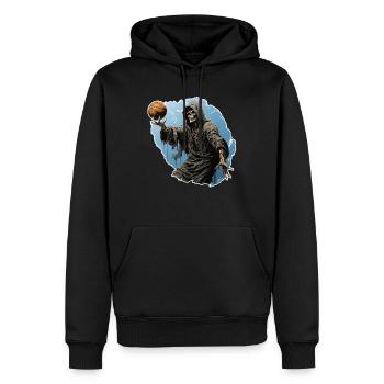 Basketball jouant au squelette Halloween Design - Sweat à capuche Premium bio Homme - noir - Devant - Nico (187cm)