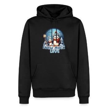 Cute Adorable Penguin Family Winter Design - Männer Premium Bio Hoodie - Schwarz - Vorne - Nico (187cm)