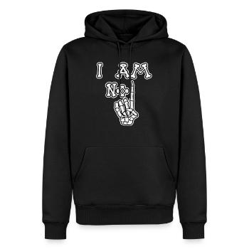 I Am No 1 Bones (Distressed) - Männer Premium Bio Hoodie - Schwarz - Vorne - Nico (187cm)