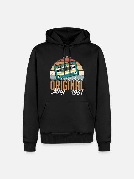 Mai 1961 Geburtstagsgeschenk 1961 Mai - 1961 Mai - Männer Premium Bio Hoodie - Schwarz