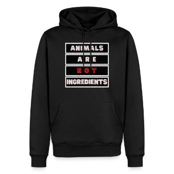 Les animaux ne sont pas des ingrédients grunge - Sweat à capuche Premium bio Homme - noir - Devant - Nico (187cm)