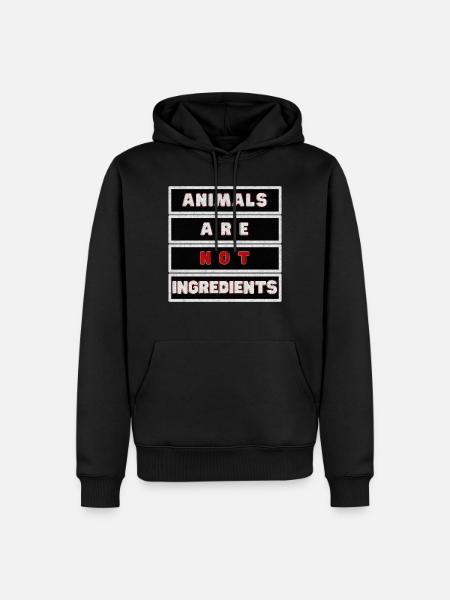 Animals Are Not Ingredients Grunge - Men’s Premium Organic Hoodie - black