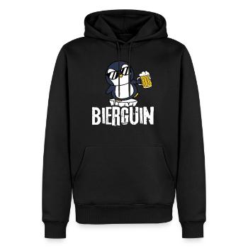 Bierguin Penguin Biertrinken Trinken Hopfen Saufen - Sweat à capuche Premium bio Homme - noir - Devant - Nico (187cm)