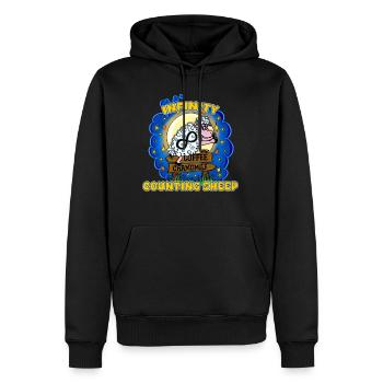 Drôle Infini Compter les moutons Nuits blanches - Sweat à capuche Premium bio Homme - noir - Devant - Nico (187cm)