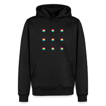Drapeaux pansexuels - Sweat à capuche Premium bio Homme - noir - Devant - Nico (187cm)