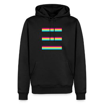 Drapeau pansexuel - Sweat à capuche Premium bio Homme - noir - Devant - Nico (187cm)