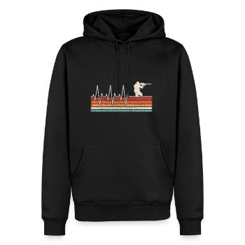 Paintballspieler Herzschlag - Männer Premium Bio Hoodie - Schwarz - Vorne - Nico (187cm)