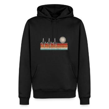 Bitcoin Herzschlag - Männer Premium Bio Hoodie - Schwarz - Vorne - Nico (187cm)