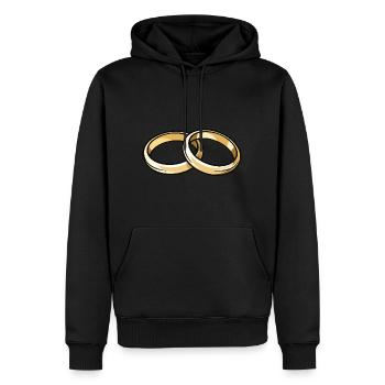 Eheringe Hochzeit - Männer Premium Bio Hoodie - Schwarz - Vorne - Nico (187cm)