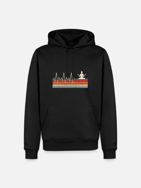 Yoga Heartbeat - Men’s Premium Organic Hoodie - black
