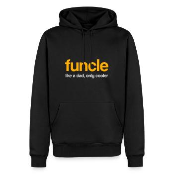 Funcle - Men’s Premium Organic Hoodie - black - Front - Nico (187cm)