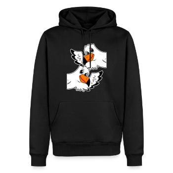 Mouettes Mouettes - Sweat à capuche Premium bio Homme - noir - Devant - Nico (187cm)