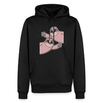 Paresseux paresseux - Sweat à capuche Premium bio Homme - noir - Devant - Nico (187cm)