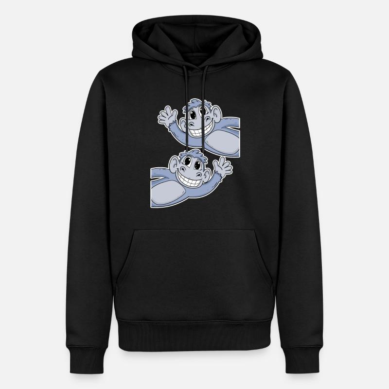 Singe Singe - Sweat à capuche Premium bio Homme - noir