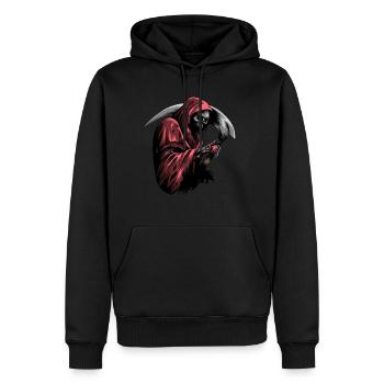 une morte - Sweat à capuche Premium bio Homme - noir - Devant - Nico (187cm)