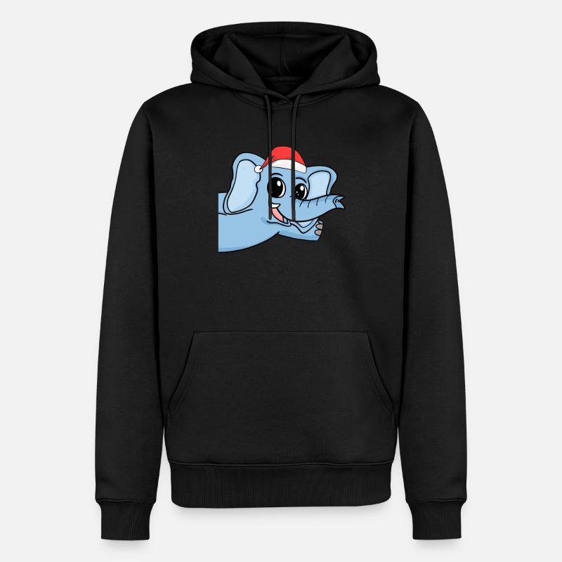 Noël des éléphants - Sweat à capuche Premium bio Homme - noir