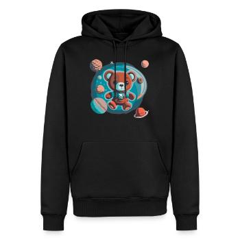 Space Explorer Teddy Bear - Men’s Premium Organic Hoodie - black - Front - Nico (187cm)