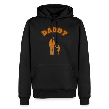 Papa Fille Kid Brown - Sweat à capuche Premium bio Homme - noir - Devant - Nico (187cm)