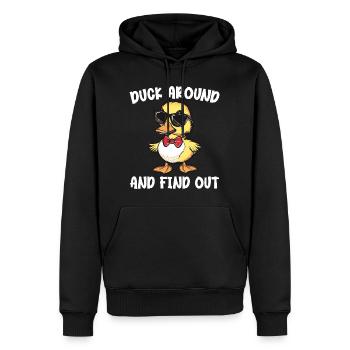 Ducken Sie sich herum und finden Sie lustige Entenliebhaber heraus - Männer Premium Bio Hoodie - Schwarz - Vorne - Nico (187cm)