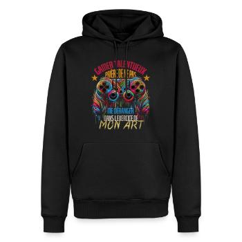 Talentierter Spieler, bitte stören Sie mich nicht in - Männer Premium Bio Hoodie - Schwarz - Vorne - Nico (187cm)