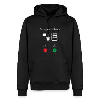 Les appels de PC - Sweat à capuche Premium bio Homme - noir - Devant - Nico (187cm)