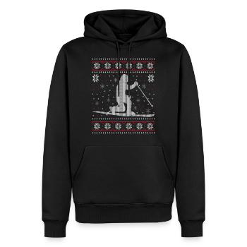 Telemark - Ugly Christmas - Sweat à capuche Premium bio Homme - noir - Devant - Nico (187cm)