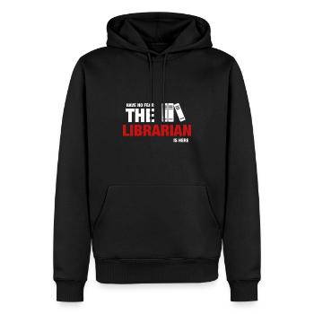 Have No Fear The Librarian Is Here - Men’s Premium Organic Hoodie - black - Front - Nico (187cm)