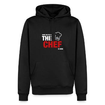 Avez-No Fear The Chef Is Here - Sweat à capuche Premium bio Homme - noir - Devant - Nico (187cm)