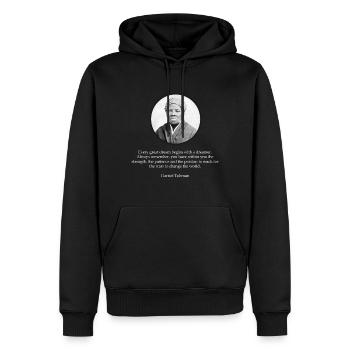 Harriet Tubman Citation droits civils - Sweat à capuche Premium bio Homme - noir - Devant - Nico (187cm)