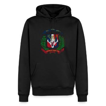 Manteau Dominicaine des bras République Dominicaine Symbole - Sweat à capuche Premium bio Homme - noir - Devant - Nico (187cm)