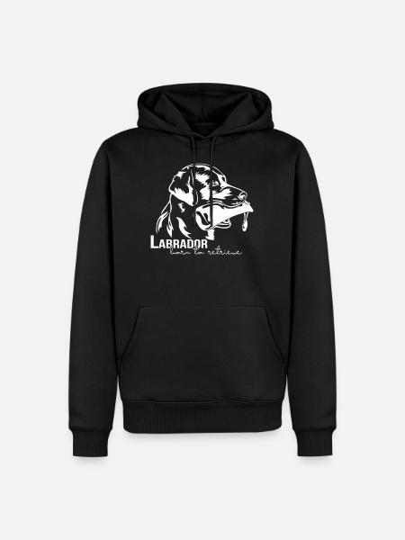 Labrador born to retrieve - Männer Premium Bio Hoodie - Schwarz