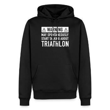Lustiger Triathlon-Geschenk-Idee - Männer Premium Bio Hoodie - Schwarz - Vorne - Nico (187cm)