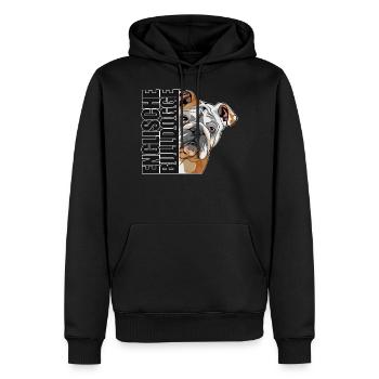 ENGLISCHE BULLDOGGE DA Hunde Hund Wilsigns - Männer Premium Bio Hoodie - Schwarz - Vorne - Nico (187cm)