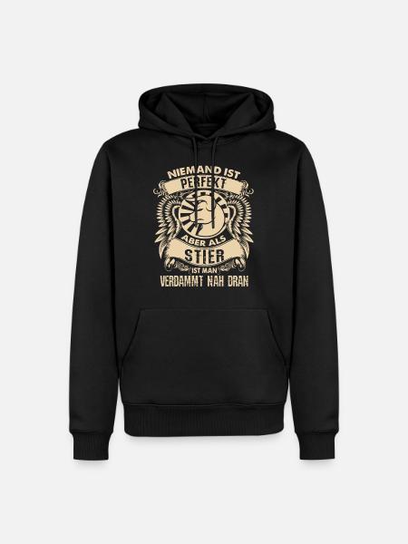 Sternzeichen Stier - ist perfekt - Männer Premium Bio Hoodie - Schwarz