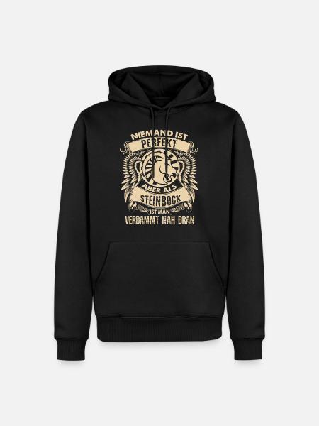 Sternzeichen Steinbock - ist perfekt - DE - Männer Premium Bio Hoodie - Schwarz