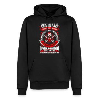 We Weld - Welder - EN - Männer Premium Bio Hoodie - Schwarz - Vorne - Nico (187cm)