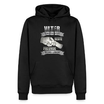 Vater und Tochter - Beste Freunde - DE - Männer Premium Bio Hoodie - Schwarz - Vorne - Nico (187cm)